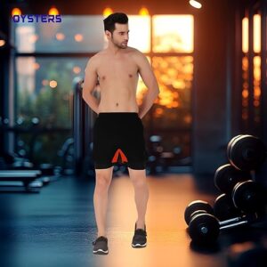 Oysters Men's 2 In 1 Running Quick Dry Shorts Gym Athletic Workout Shorts For Men With Phone Pockets
