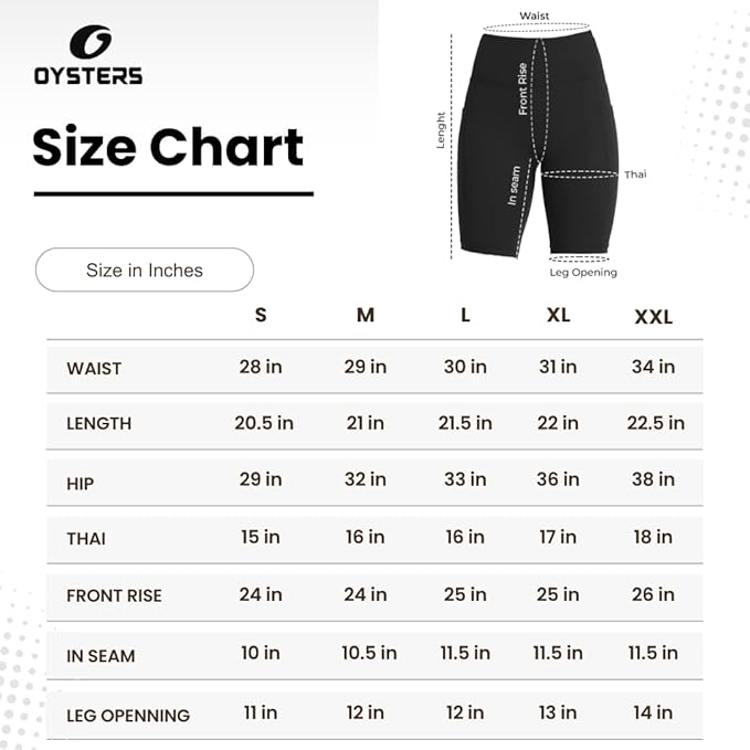 Oysters Spandex Women's Above-Knee Length Sport Shorts For Workout, Yoga, Running, Cycling, Exercise, Gym Wear For Casual Day - Image 5